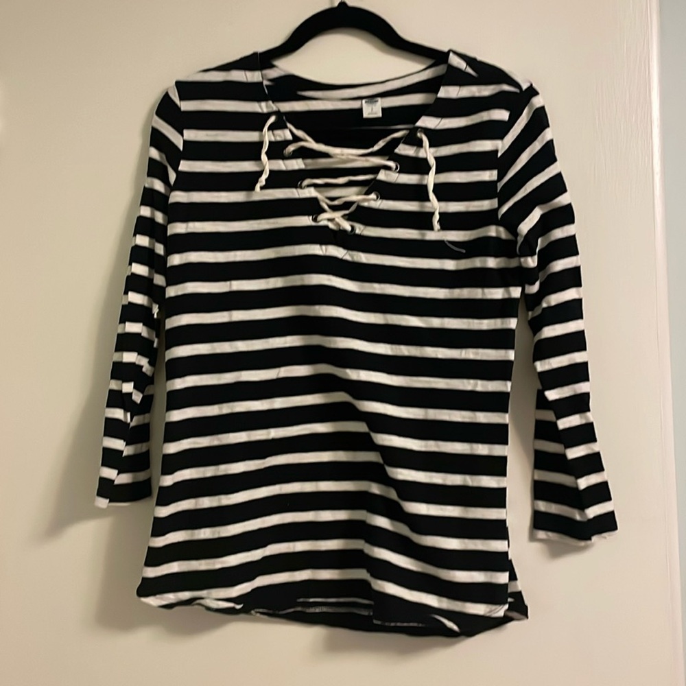 Striped 3/4 sleeve old navy top, small